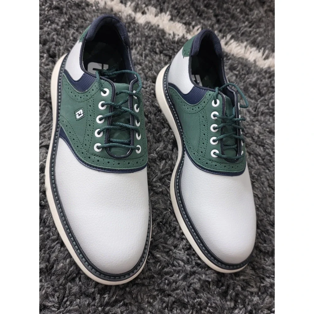 New Footjoy Traditions Mens Size 9M White/Navy/Olive #57969